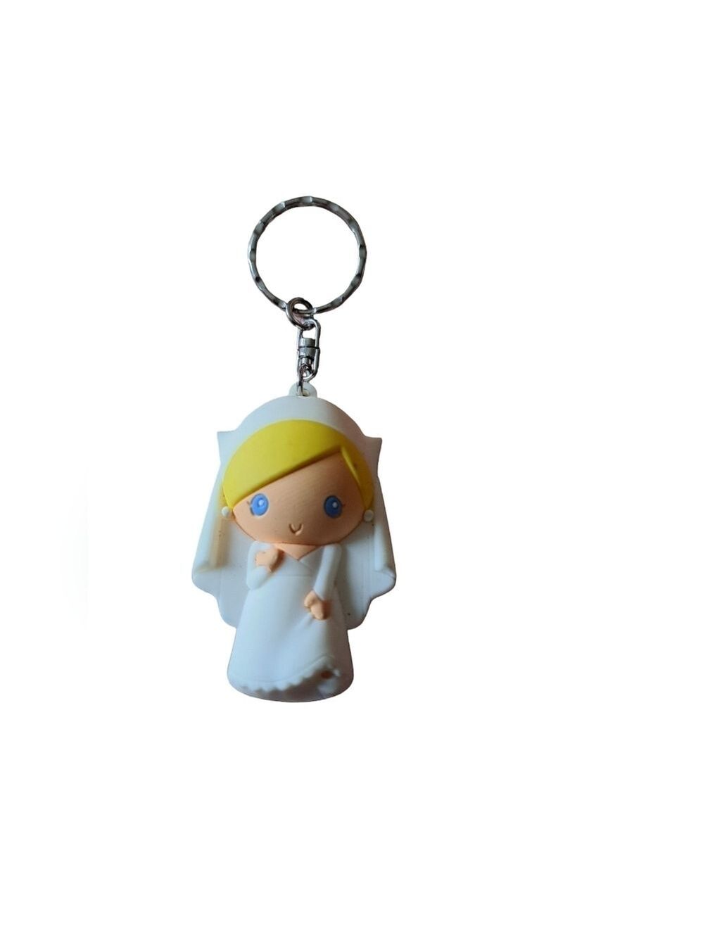 DISNEY FIGURINE rubber key ring chain Cinderalla wedding girl bride 3" high